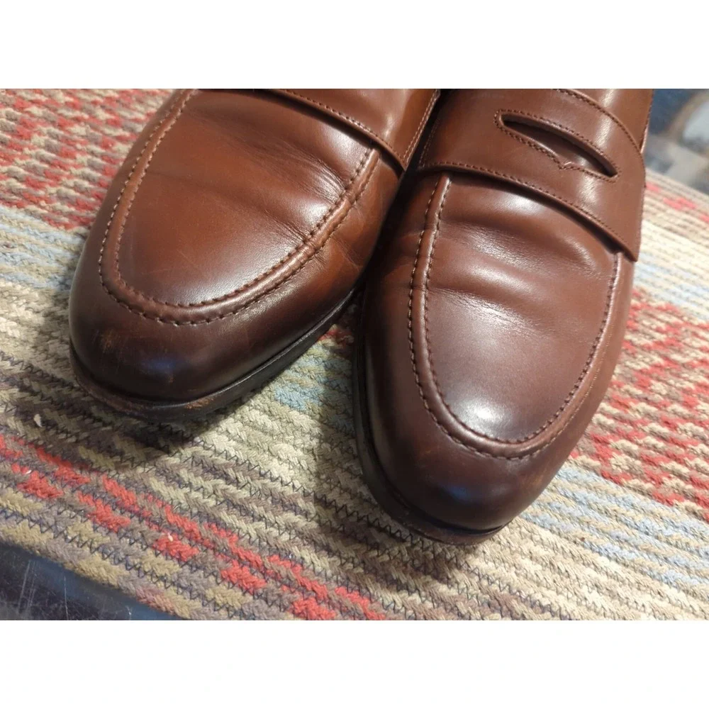 Wolf & Shepherd Ringer Loafer Men Shoe Size 12.5‎ Maple Calfskin Penny Loafer